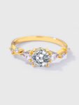 D Color VVS1 Clarity Brilliant Round Cut Solitaire Moissanite Ring
