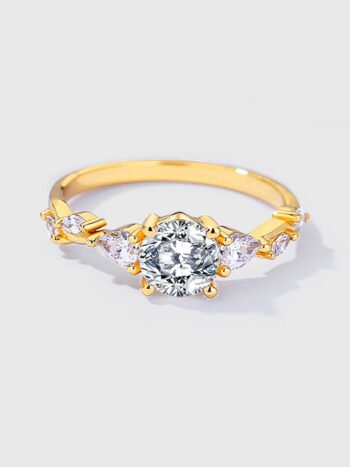 D Color VVS1 Clarity Brilliant Round Cut Solitaire Moissanite Ring