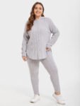 Ribbed Knit Drop Shoulder Hoodie & Pants Set