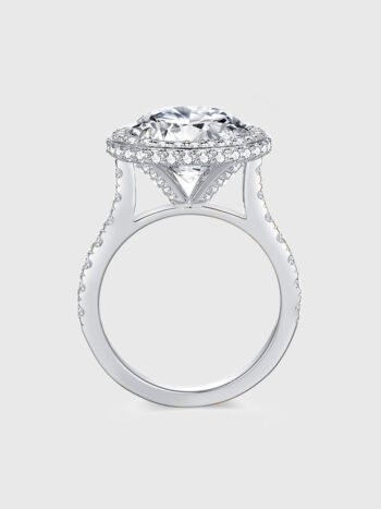Round Double Halo Moissanite Engagement Ring