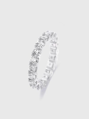 925 Sterling Silver Moissanite Half Eternity Wedding Ring