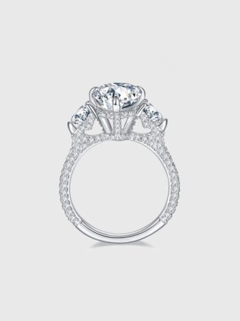 Pear 3-Stone Moissanite Engagement Ring