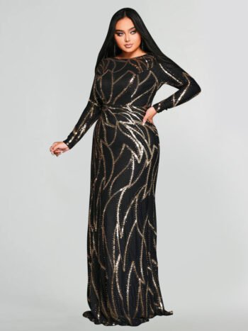 Sequin Long Sleeve Mermaid Formal Dress
