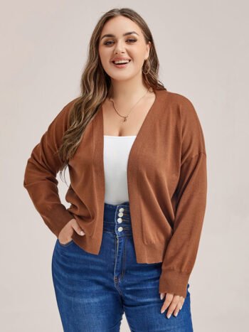 Open Front Drop Shoulder Cardigan