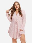 Drawstring Waist Button Front Dress