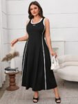 Sleeveless Colorblock A Line Dress