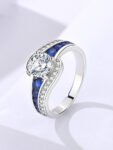 Round Cut Moissanite and Sapphire/Ruby Moissanite Engagement Ring