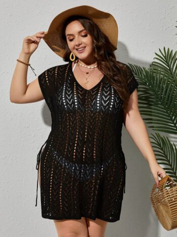 Plus Black Knot Side Split Cover Up