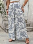 Allover Print High Waist Wide Leg Pants