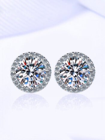 Elegant 925 Silver Moissanite Stud Earrings