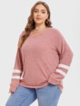Striped Pattern V-Neck Tee
