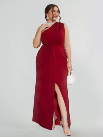 One Shoulder Split Thigh Bridesmaid Dresses