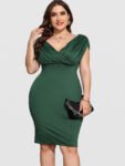 Plus Crisscross Ruched Bodycon Dress
