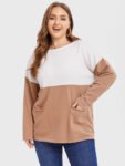 Two Tone Drop Shoulder Dual Pocket Knit Tee