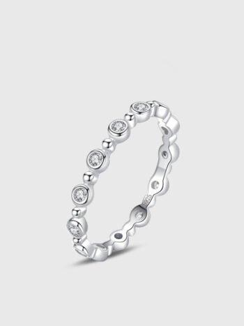 925 Sterling Silver Stackable Zircon Ring