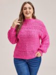 Solid Mock Neck Knit Sweater
