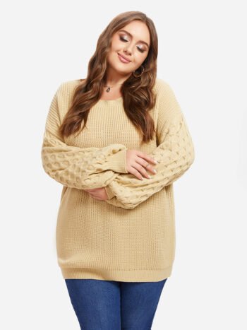 Ribbed Knit Drop Shoulder Sweater