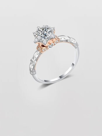 S925 Sterling Silver Colored Moissanite Ring