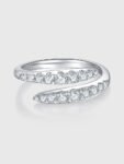 S925 Sterling Silver D Color VVS1 Moissanite Open Double Row Ring