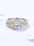 Round Cut Moissanite Engagement Ring Set