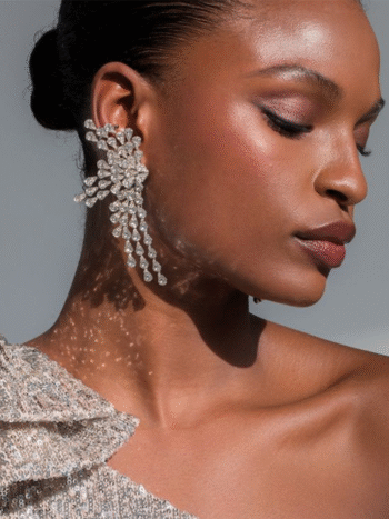Elegant Rhinestone Tassel Wing Earrings