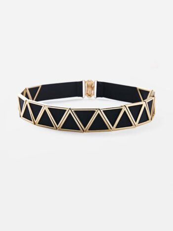 Triangle Gold Metal Womens Wide Elastic Waist Belt