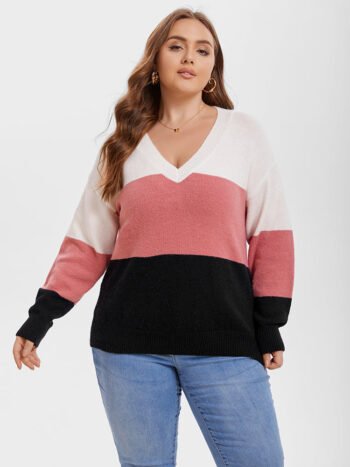 Colorblock Drop Shoulder Sweater