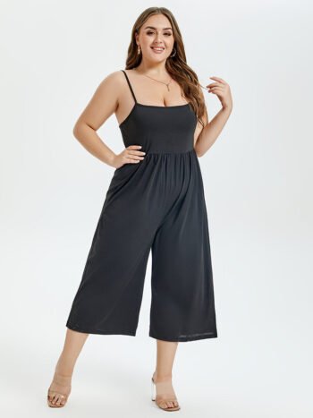 Solid Wide Leg Cami Jumpsuit