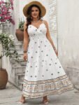 Geo Print Ruffle Hem Sundress