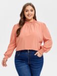 Frill Neck Flounce Sleeve Blouse
