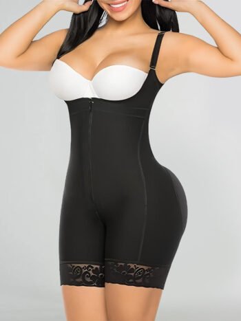 Zipper Open Tummy Control Shapewear Butt Lifter Bodysuit