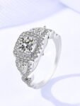 Sterling Silver D Color VVS1 Double Moissanite Ring Set