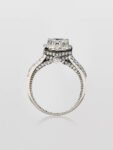 Round Split Shank Halo Moissanite Engagement Ring