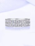S925 Silver Star Design Moissanite Engagement Ring