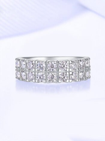 S925 Silver Star Design Moissanite Engagement Ring