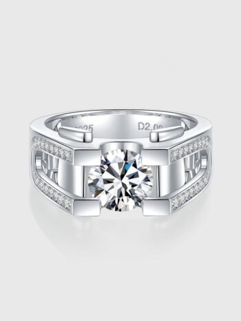 Men's Moissanite Diamond Ring 925 Silver Platinum 18K Gold
