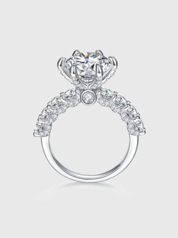D Color VVS1 6-Prong Sterling Silver 3CT Moissanite Engagement Ring