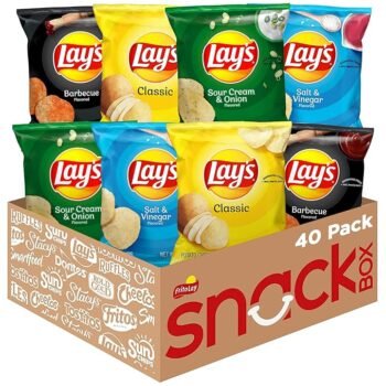 Lay's Potato Chips. 4 Flavor Variety Pack. 1 oz Single Serve Bags. (40 Pack)